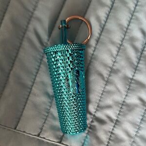 Starbucks Tiny Teal Studded Keychain Tumbler